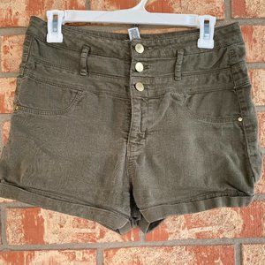 Refuge High Waisted Olive Green Shorts (Size 10) (small)